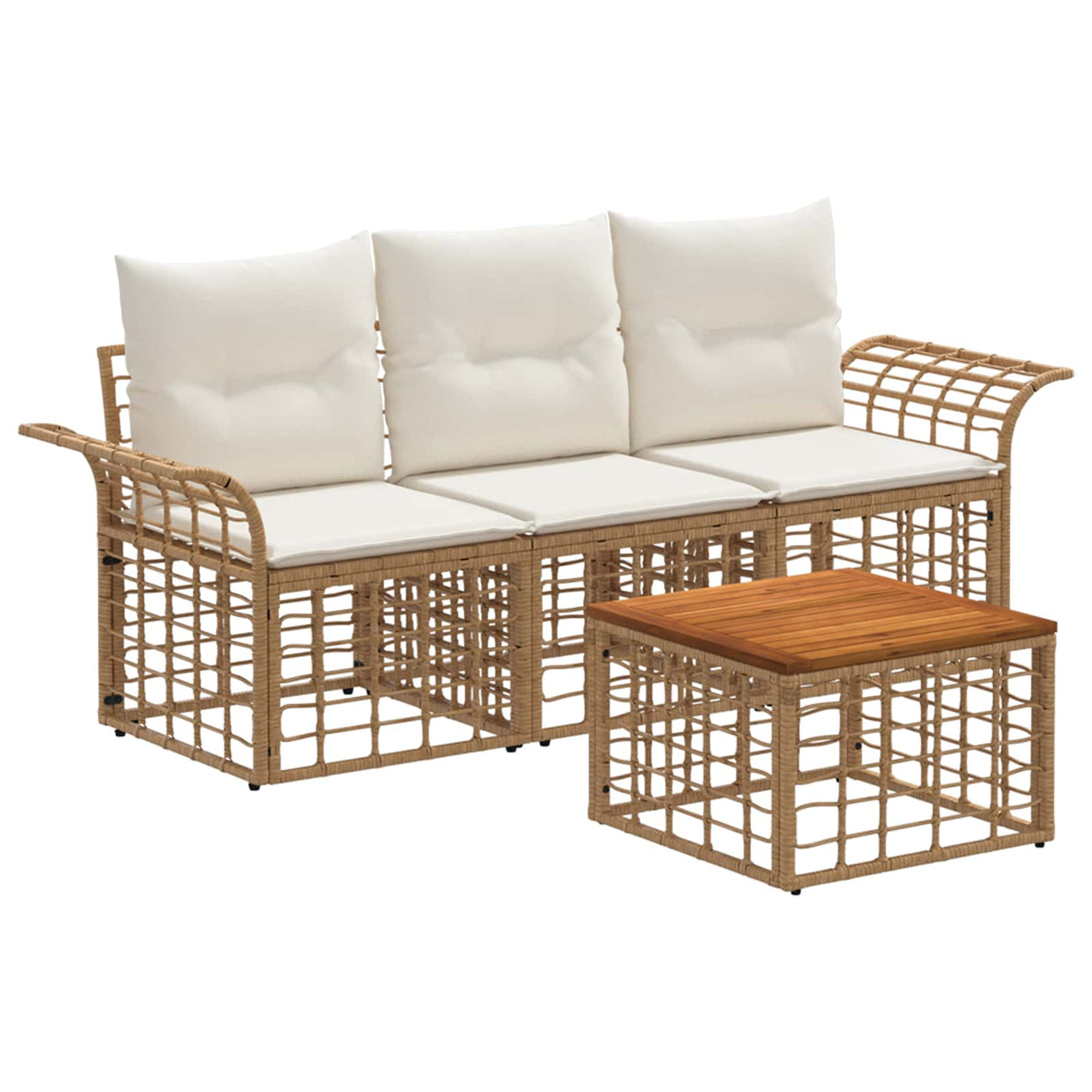 vidaXL Outdoor Sofa Set 3 pcs Black and Dark Grey Polyester