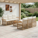 vidaXL Buiten bank set 7 st Zwart en Donker Grijs poly rattan
