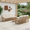 vidaXL Buiten bank set 8 st Zwart en Donker Grijs poly rattan