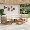 vidaXL Buiten bank set 8 st Zwart en Donker Grijs poly rattan