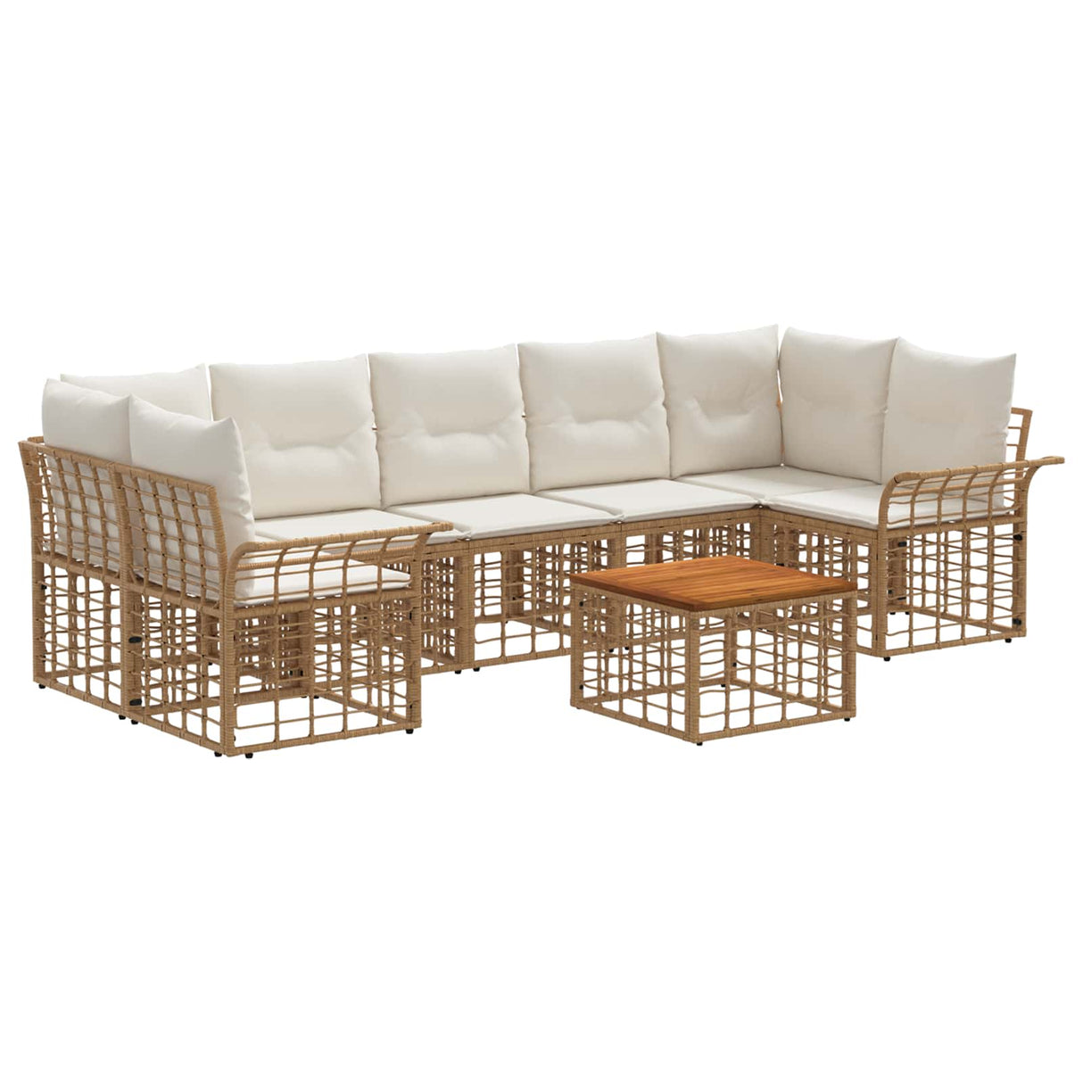 vidaXL Buiten bank set 8 st Zwart en Donker Grijs poly rattan