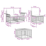 vidaXL Buiten bank set 9 st Zwart en Donker Grijs poly rattan
