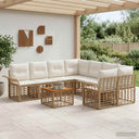 vidaXL Buiten bank set 9 st Zwart en Donker Grijs poly rattan
