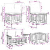 vidaXL Buiten bank set 9 st Zwart en Donker Grijs poly rattan