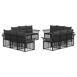 vidaXL Buiten bank set 12 pcs Zwart en Donker Grijs Polyester