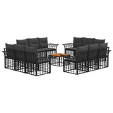 vidaXL Buiten bank set 12 pcs Zwart en Donker Grijs Polyester
