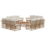 vidaXL Buiten bank set 12 pcs Zwart en Donker Grijs Polyester