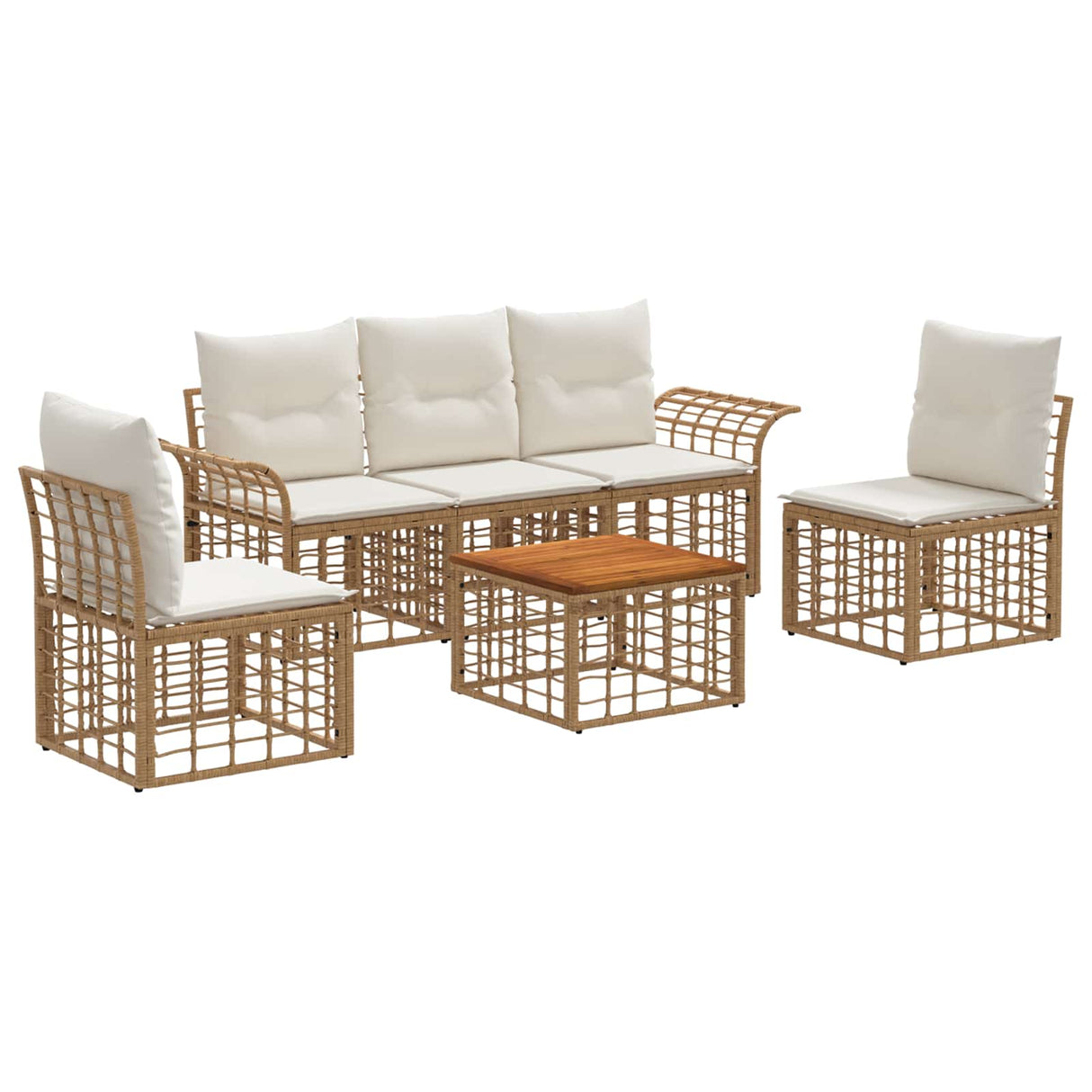 vidaXL Outdoor Sofa Set 5 pcs Black and Dark Grey Polyester