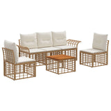 vidaXL Outdoor Sofa Set 5 pcs Black and Dark Grey Polyester
