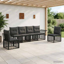 vidaXL Buiten bank set 6 pcs Zwart en Donker Grijs Polyester