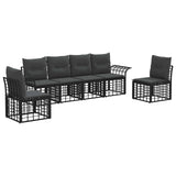 vidaXL Buiten bank set 6 pcs Zwart en Donker Grijs Polyester