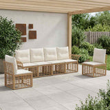 vidaXL Buiten bank set 6 pcs Zwart en Donker Grijs Polyester