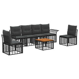 vidaXL Buiten bank set 6 pcs Zwart en Donker Grijs Polyester