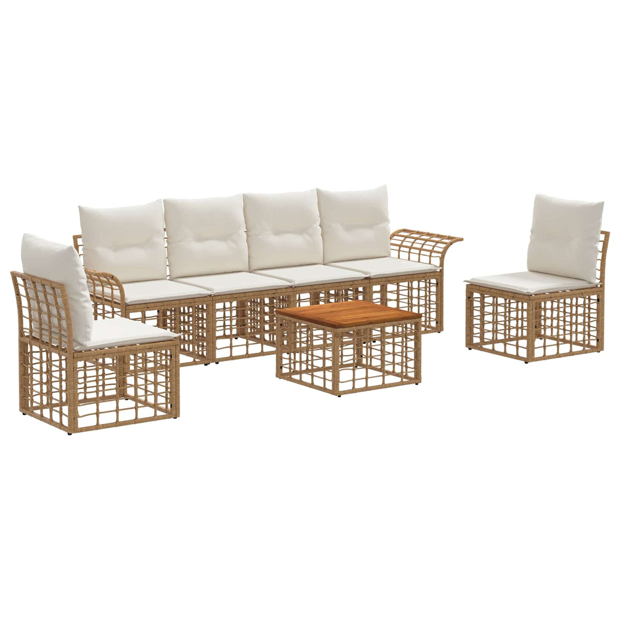 vidaXL Buiten bank set 6 pcs Zwart en Donker Grijs Polyester