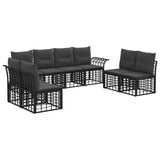 vidaXL Buiten bank set 8 pcs Zwart en Donker Grijs Polyester