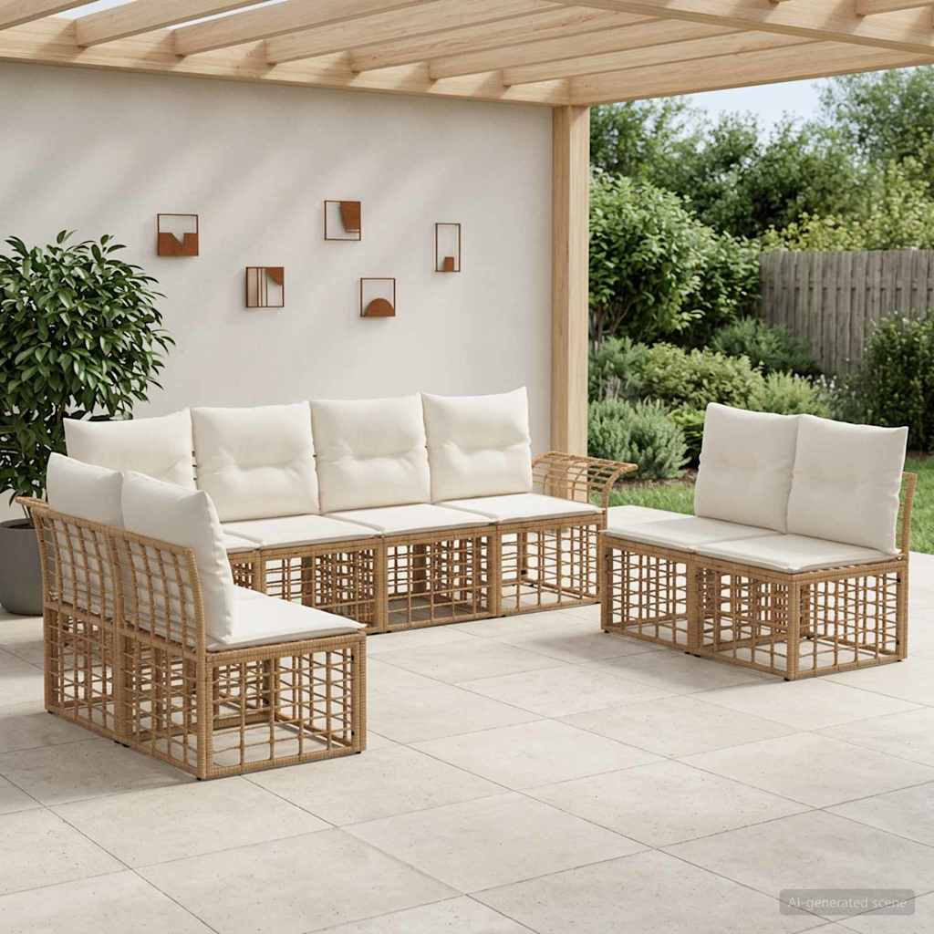 vidaXL Buiten bank set 8 pcs Zwart en Donker Grijs Polyester