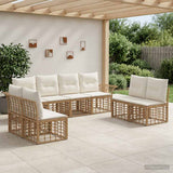 vidaXL Buiten bank set 8 pcs Zwart en Donker Grijs Polyester