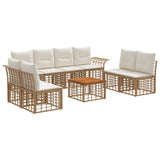 vidaXL Buiten bank set 8 pcs Zwart en Donker Grijs Polyester