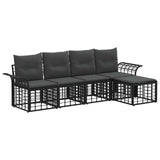 vidaXL Buiten bank set 5 pcs Zwart en Donker Grijs Polyester