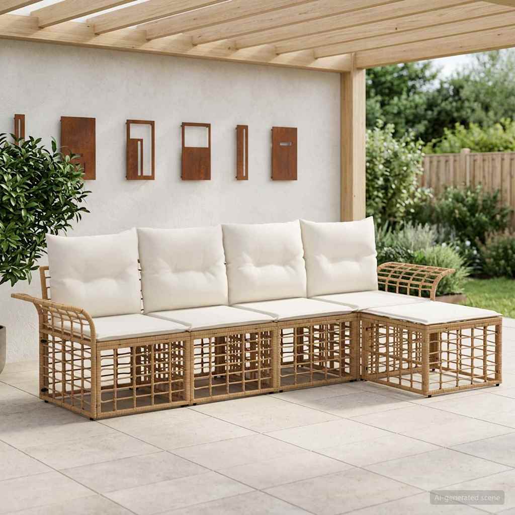 vidaXL Buiten bank set 5 pcs Zwart en Donker Grijs Polyester