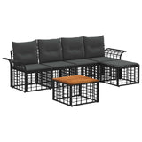 vidaXL Buiten bank set 5 pcs Zwart en Donker Grijs Polyester