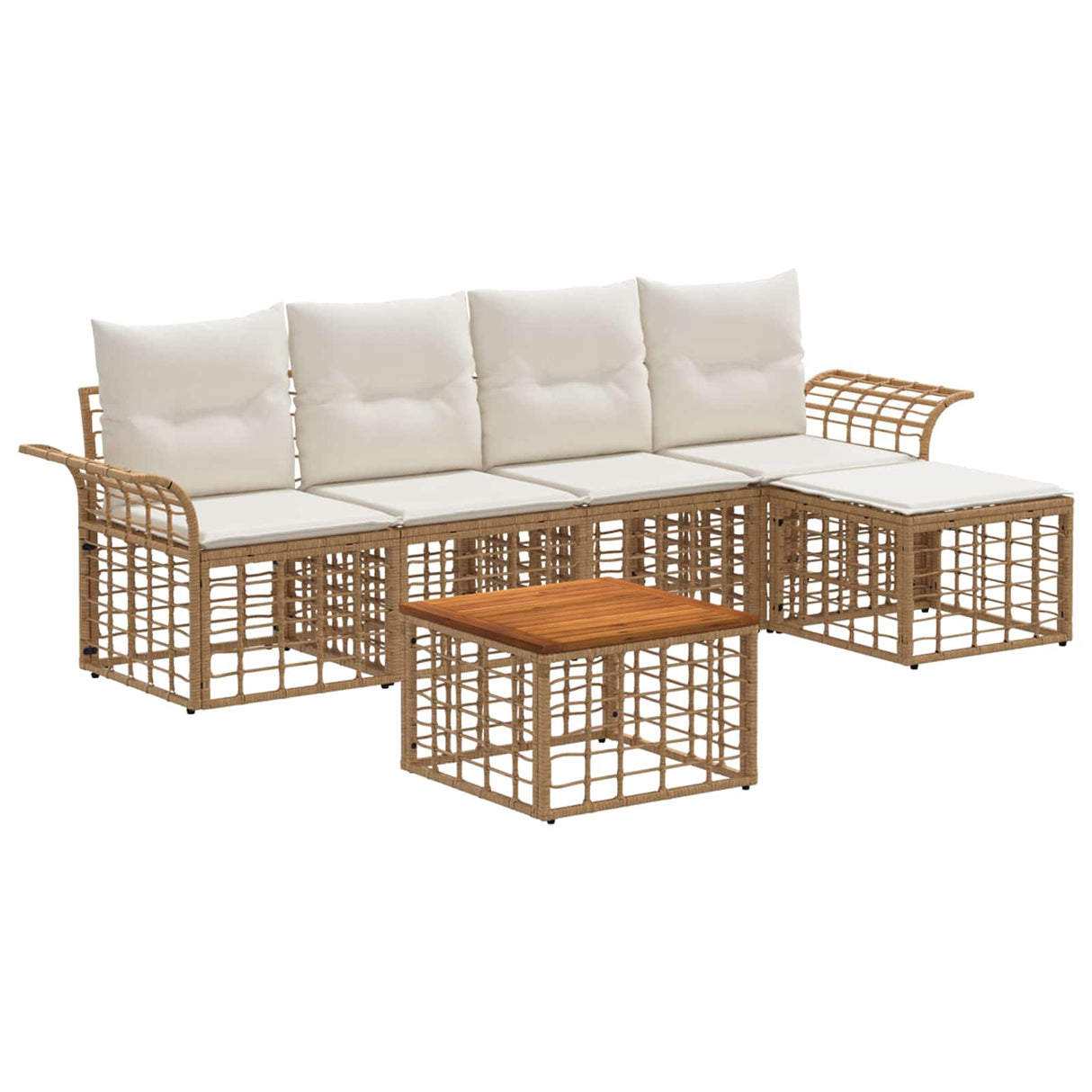 vidaXL Buiten bank set 5 pcs Zwart en Donker Grijs Polyester