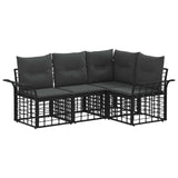 vidaXL Buiten bank set 4 pcs Zwart en Donker Grijs Polyester
