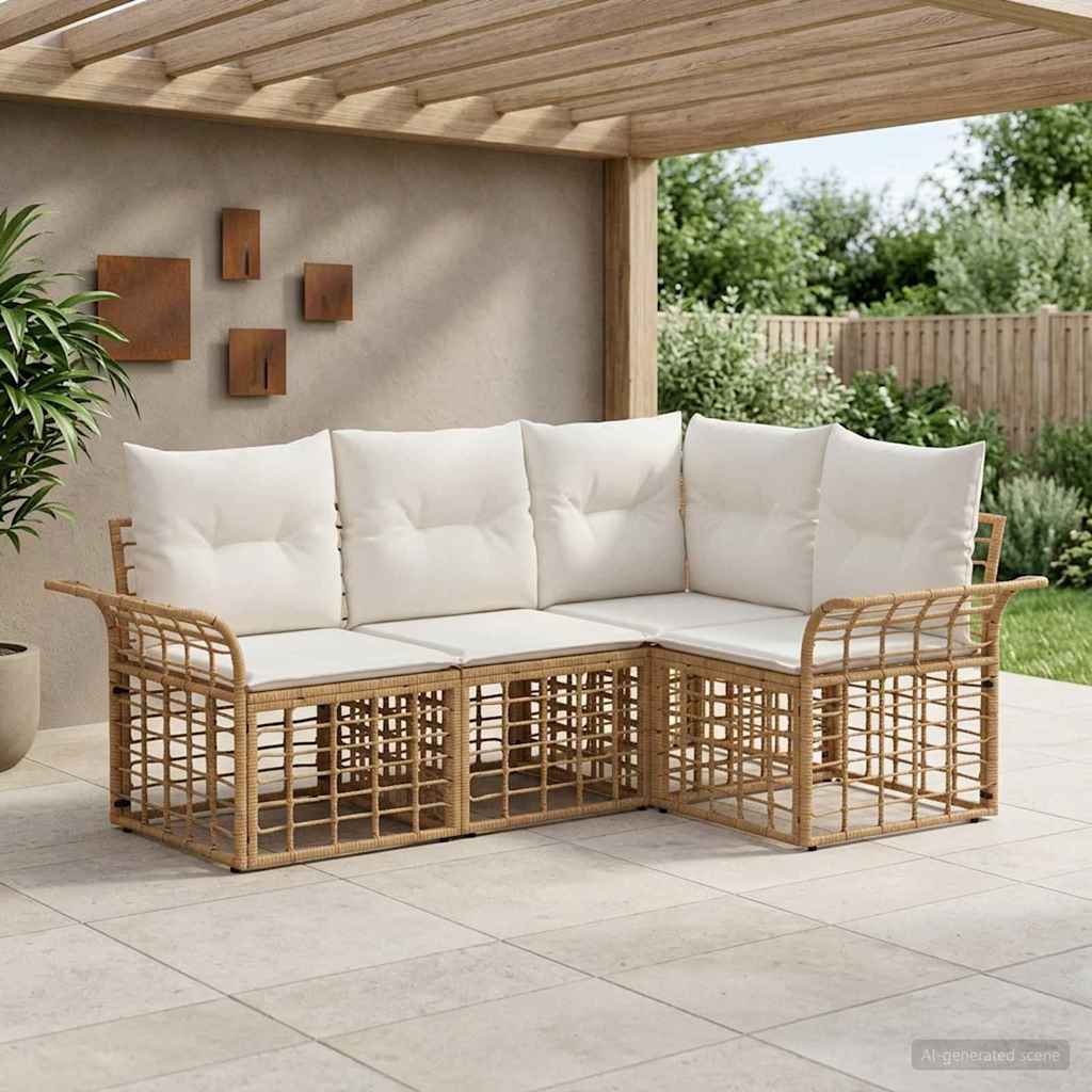 vidaXL Buiten bank set 4 pcs Zwart en Donker Grijs Polyester