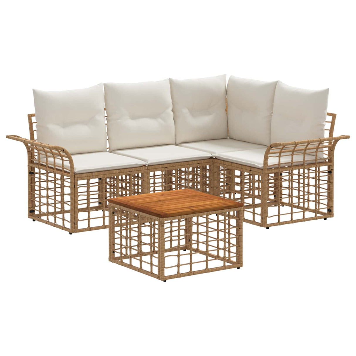 vidaXL Buiten bank set 4 pcs Zwart en Donker Grijs Polyester