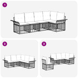 vidaXL Buiten bank set 5 pcs Zwart en Donker Grijs Polyester