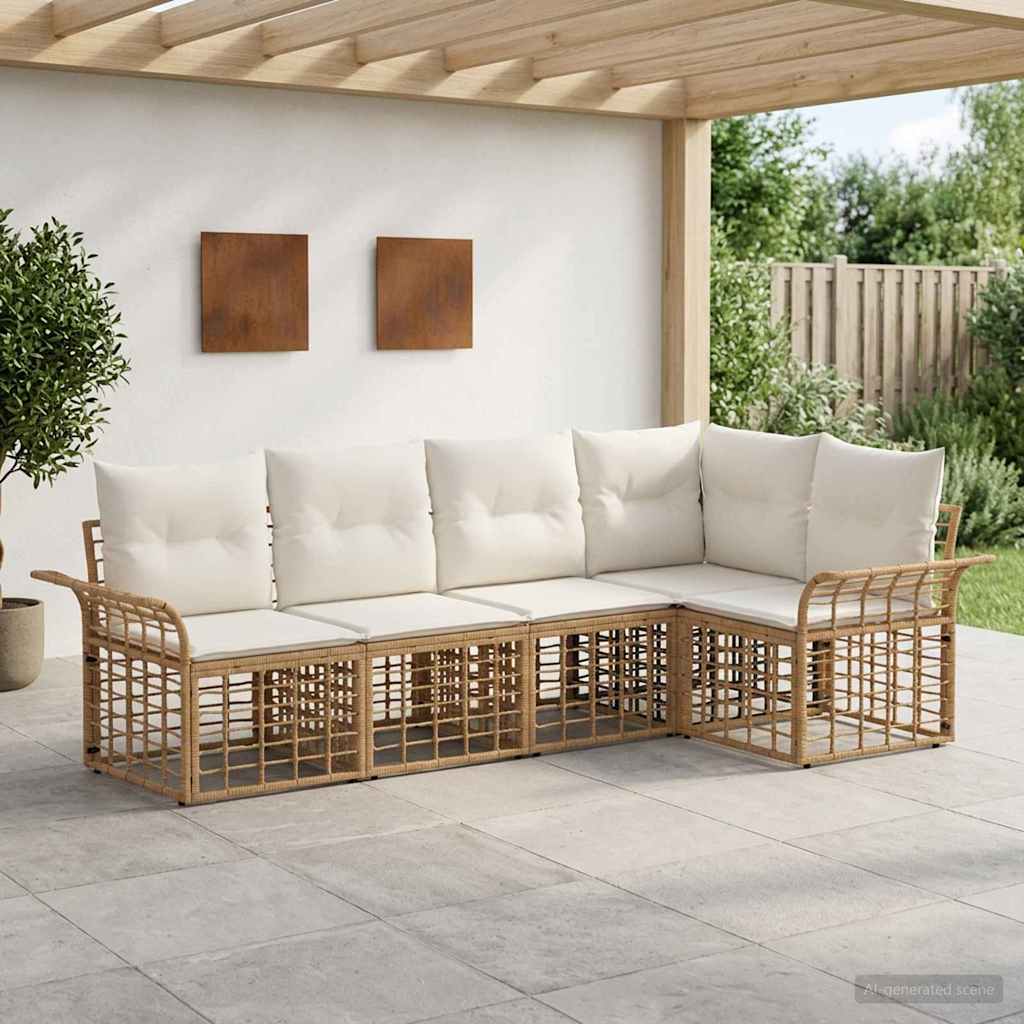 vidaXL Buiten bank set 5 pcs Zwart en Donker Grijs Polyester