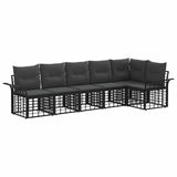 vidaXL Outdoor Sofa Set 6 pcs Black and Dark Grey Polyester