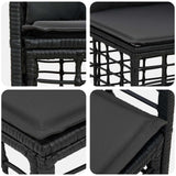 vidaXL Buiten bank set 7 pcs Zwart en Donker Grijs Polyester
