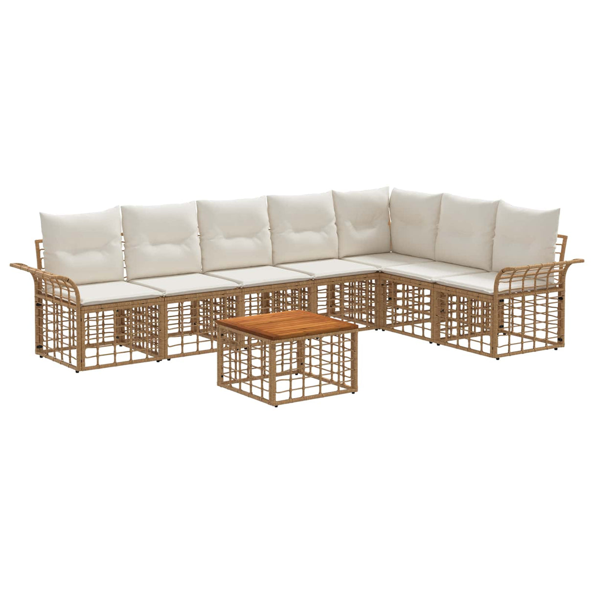 vidaXL Buiten bank set 7 pcs Zwart en Donker Grijs Polyester