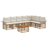 vidaXL Buiten bank set 7 pcs Zwart en Donker Grijs Polyester