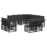 vidaXL Buiten bank set 11 pcs Zwart en Donker Grijs Polyester