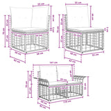 vidaXL Buiten bank set 11 pcs Zwart en Donker Grijs Polyester