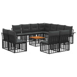 vidaXL Buiten bank set 11 pcs Zwart en Donker Grijs Polyester