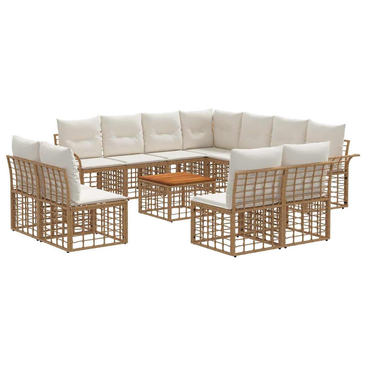 vidaXL Buiten bank set 11 pcs Zwart en Donker Grijs Polyester