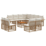 vidaXL Buiten bank set 11 pcs Zwart en Donker Grijs Polyester