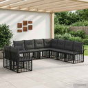 vidaXL Buiten bank set 9 pcs Zwart en Donker Grijs Polyester