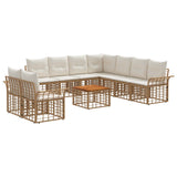 vidaXL Buiten bank set 9 pcs Zwart en Donker Grijs Polyester