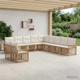 vidaXL Outdoor Sofa Set 11 pcs Black and Dark Gray Polyester