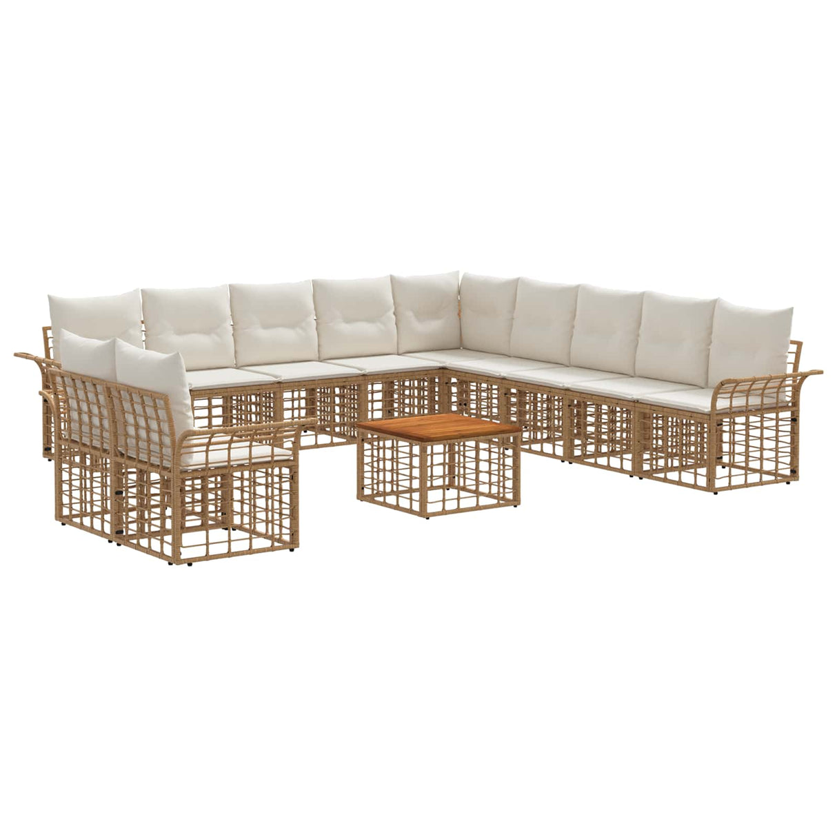 vidaXL Outdoor Sofa Set 11 pcs Black and Dark Gray Polyester