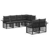 vidaXL Buiten bank set 7 pcs Zwart en Donker Grijs Polyester