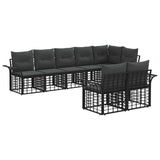 vidaXL Buiten bank set 8 pcs Zwart en Donker Grijs poly rattan