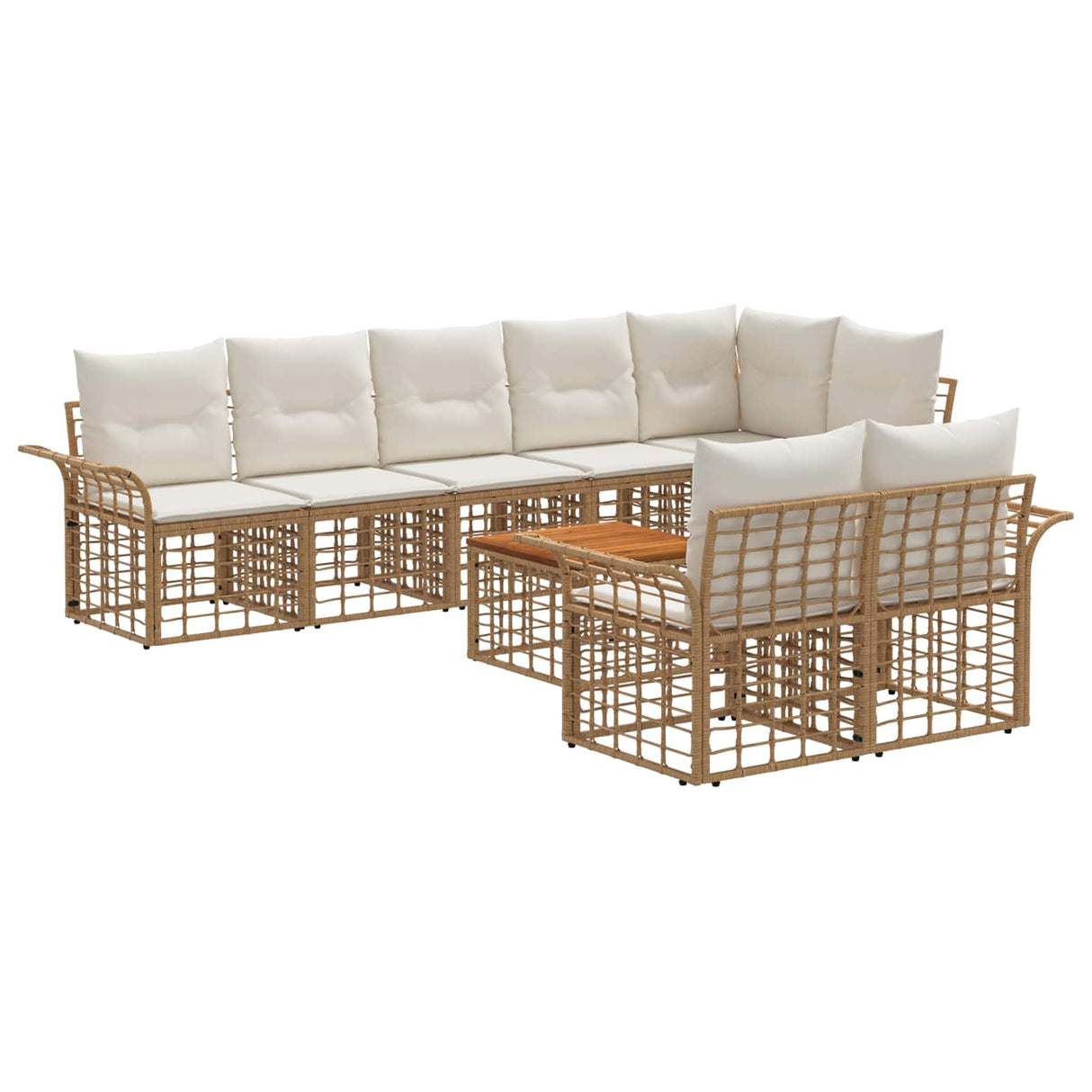 vidaXL Buiten bank set 8 pcs Zwart en Donker Grijs poly rattan