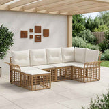 vidaXL Outdoor Sofa Set 6 pcs Black and Dark Grey Polyester