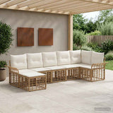 vidaXL Buiten bank set 7 pcs Zwart en Donker Grijs Polyester