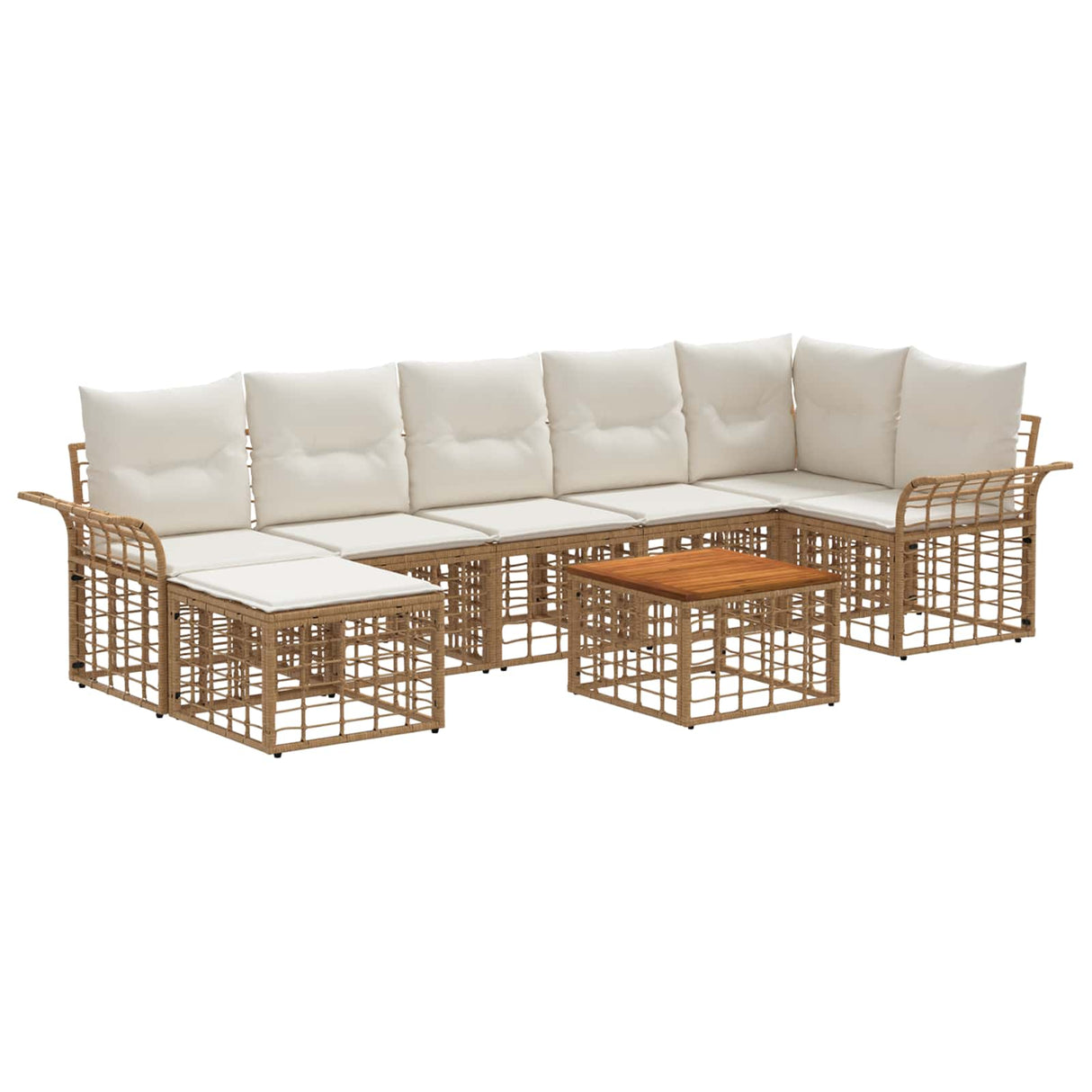vidaXL Buiten bank set 7 pcs Zwart en Donker Grijs Polyester